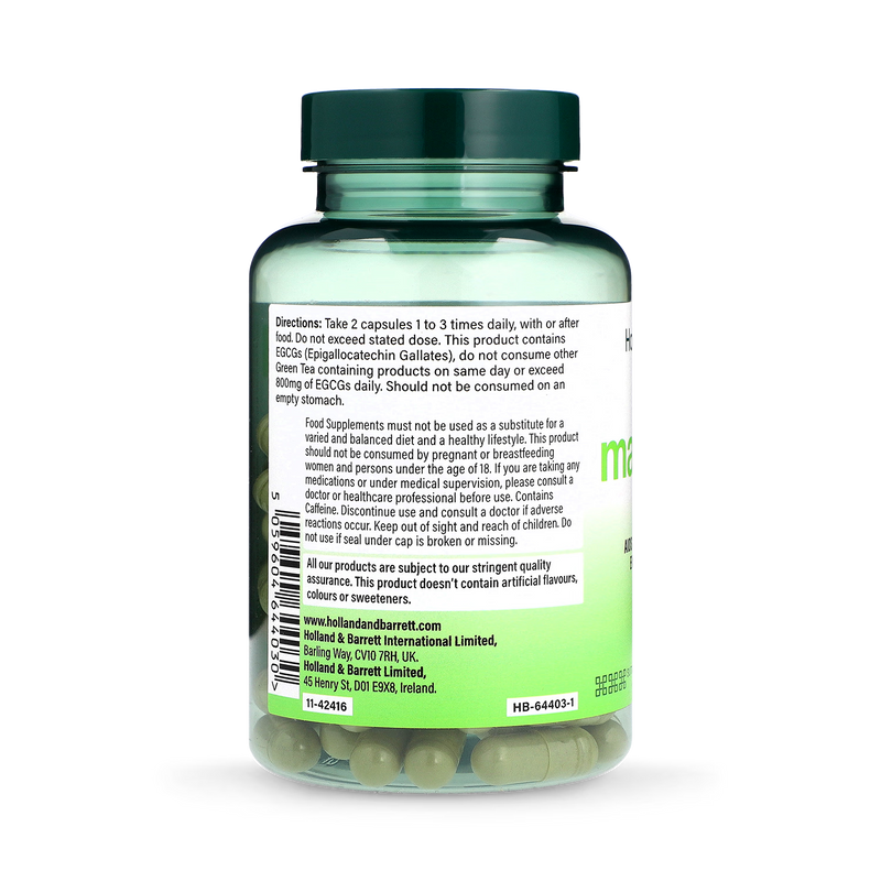 Holland Barrett Matcha Tea 500mg 100 Capsules