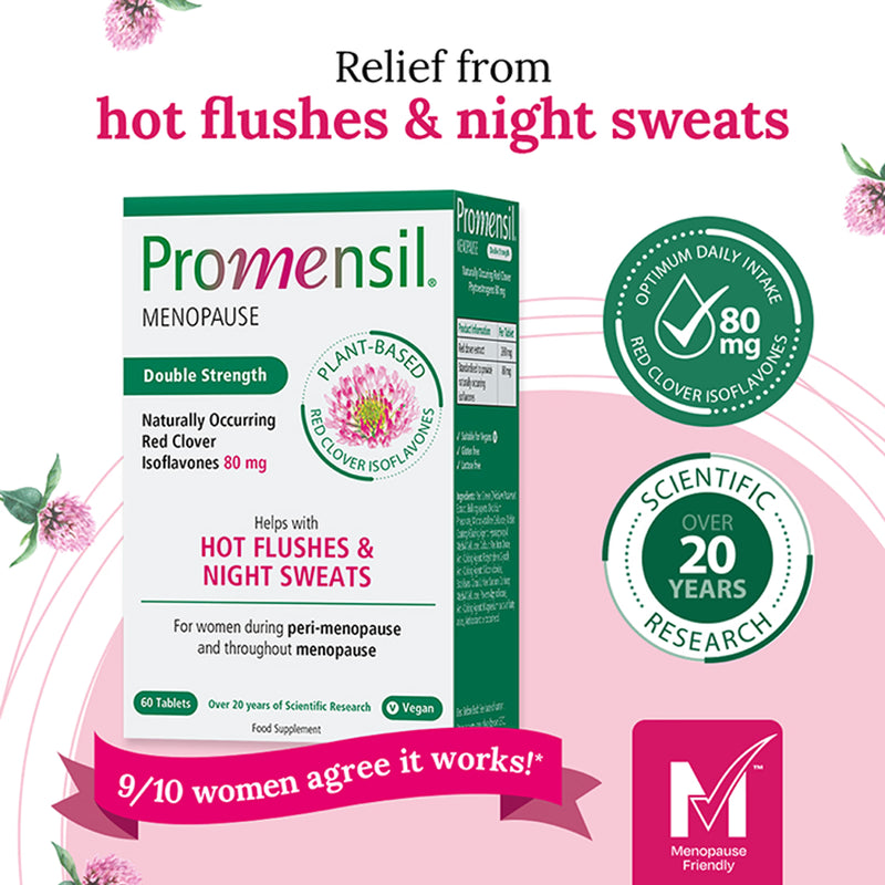 Double Strength Menopause Support Supplement with Red Clover Isoflavones 60 Tablets
