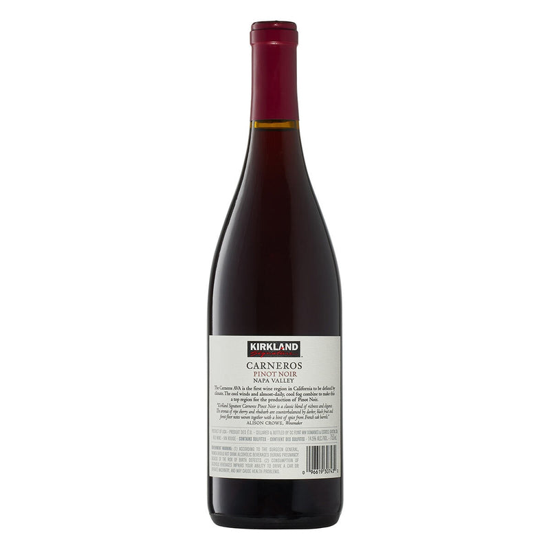 Kirkland Signature Carneros Pinot Noir 2019 red wine 75cl, UK version