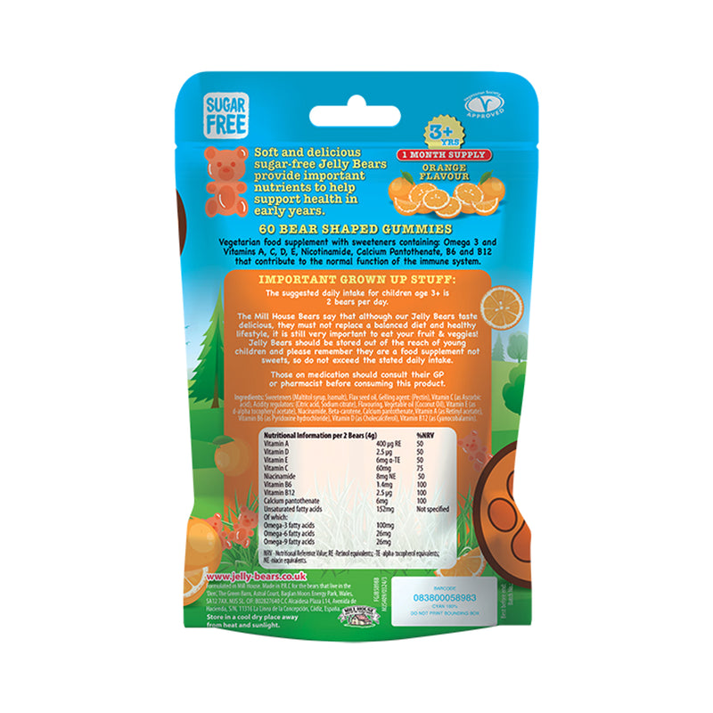 Jelly Bears Omega-3 Multivitamins 60 Gummies Pouch