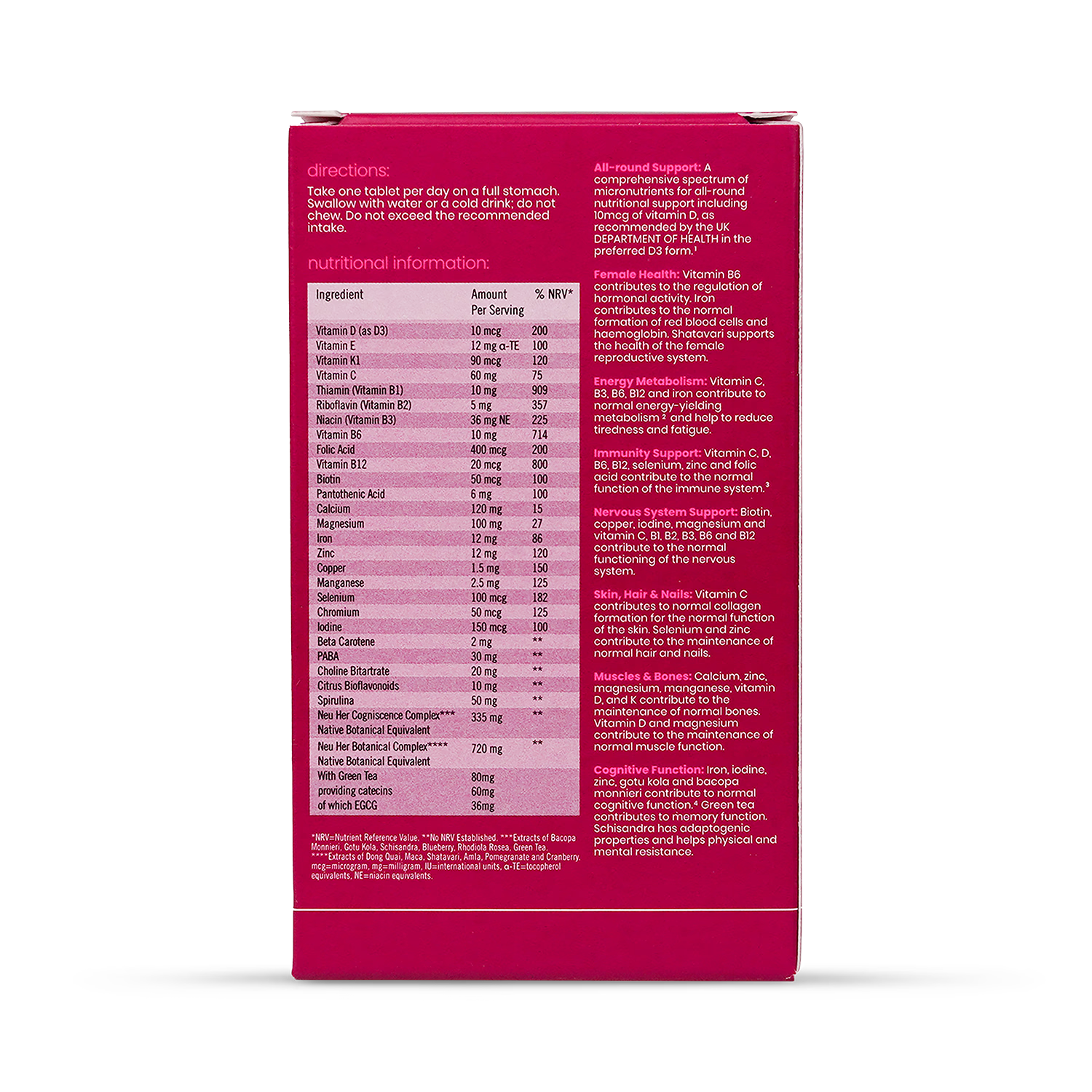 Female Multivitamin with 38 Active Nutrients and Botanical Extracts 30 Tablets