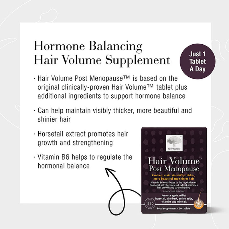 Hair Volume Post Menopause Support Tablets with Biotin and Zinc 30 Tablets