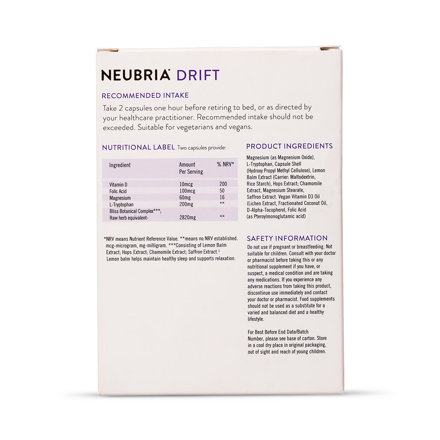 Natural Botanical and Magnesium Sleep Support Vegan Capsules 60 Count