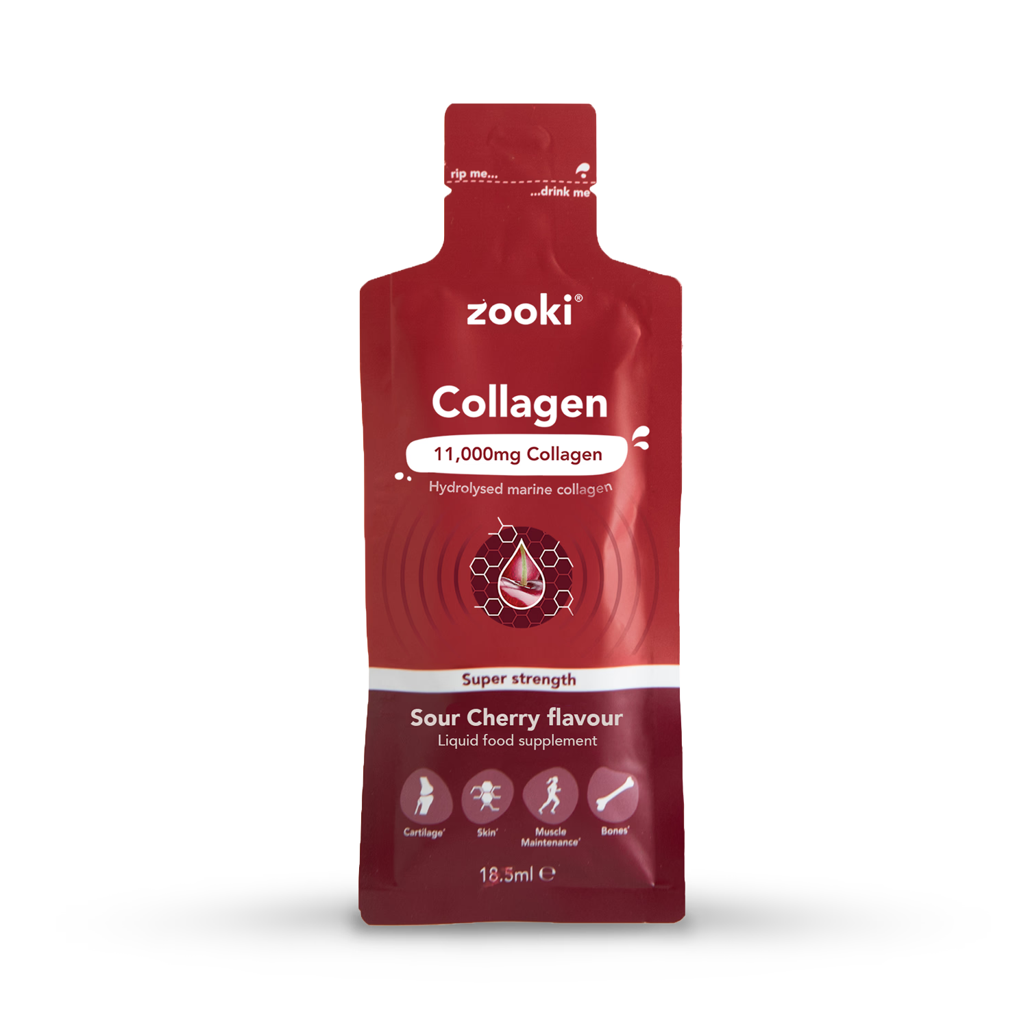 Super Strength Hydrolysed Collagen and Vitamin C Liquid Supplement 1 Sachet