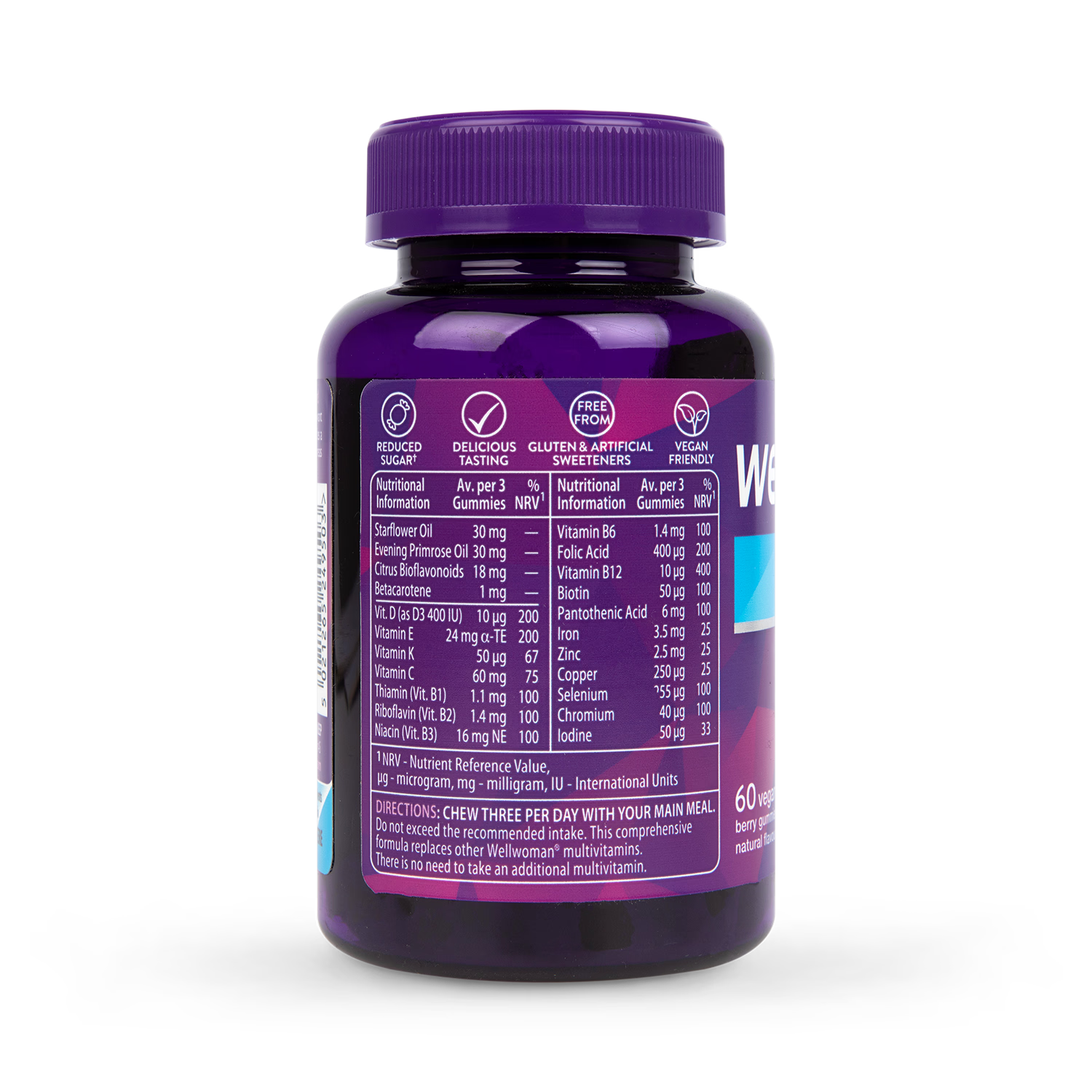 Women's Multivitamin Berry Flavour Gummies with Evening Primrose and Starflower Oils 60 Pack