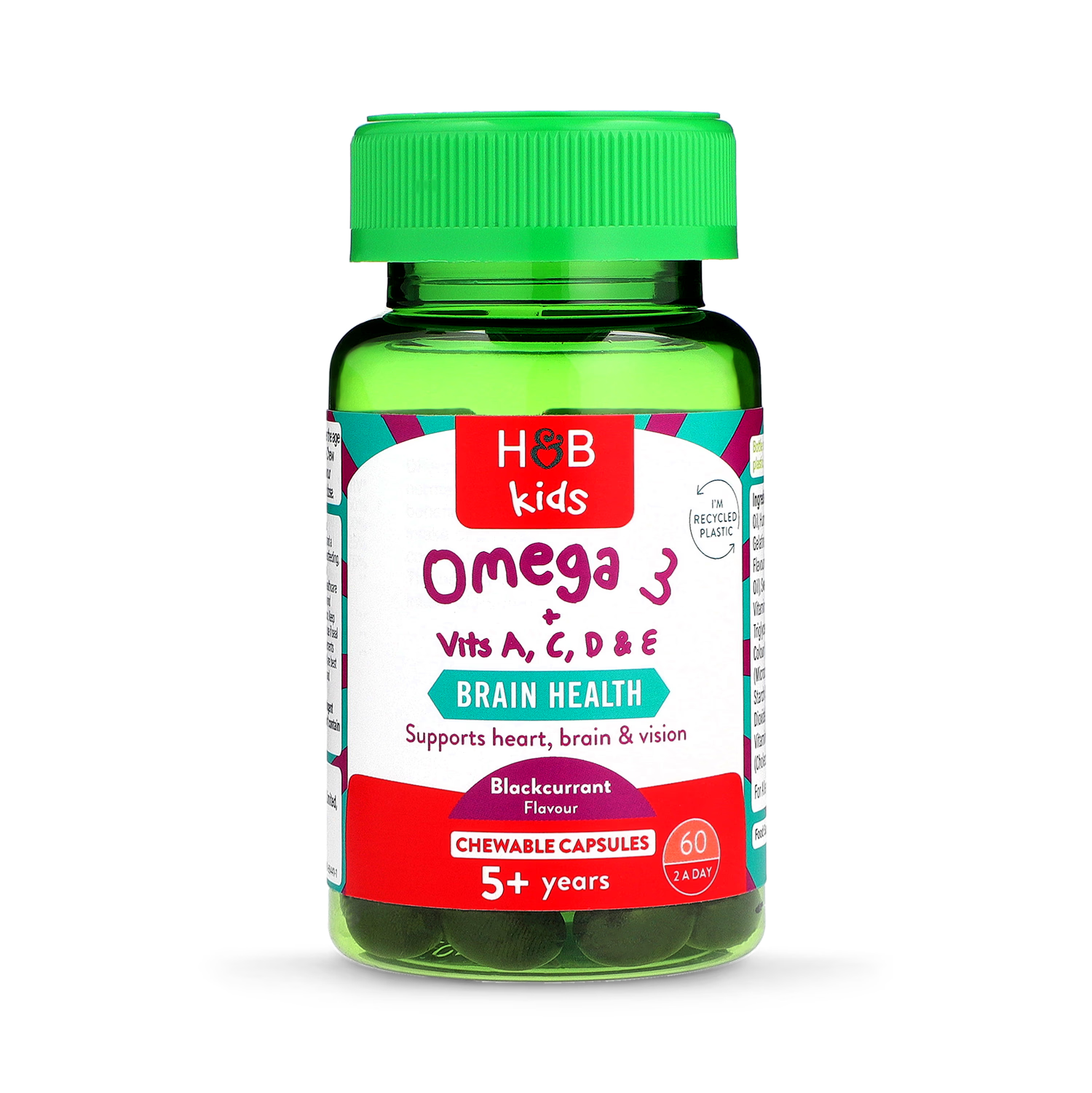 Holland Barrett Kids Omega 3 Fish Oil Blackcurrant Flavour Chewable 60 Capsules