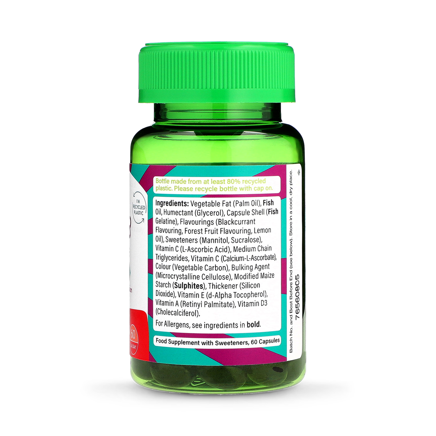 Holland Barrett Kids Omega 3 Fish Oil Blackcurrant Flavour Chewable 60 Capsules