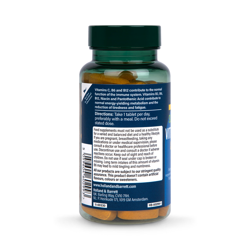 Holland Barrett Super Strength Complete Vit B Complex Vitamin C 60 Tablets