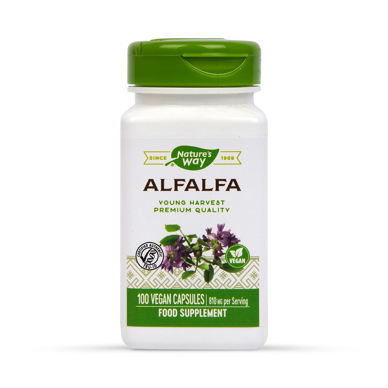 Alfalfa Leaf, Flower and Stem Dietary Supplement 100 Capsules