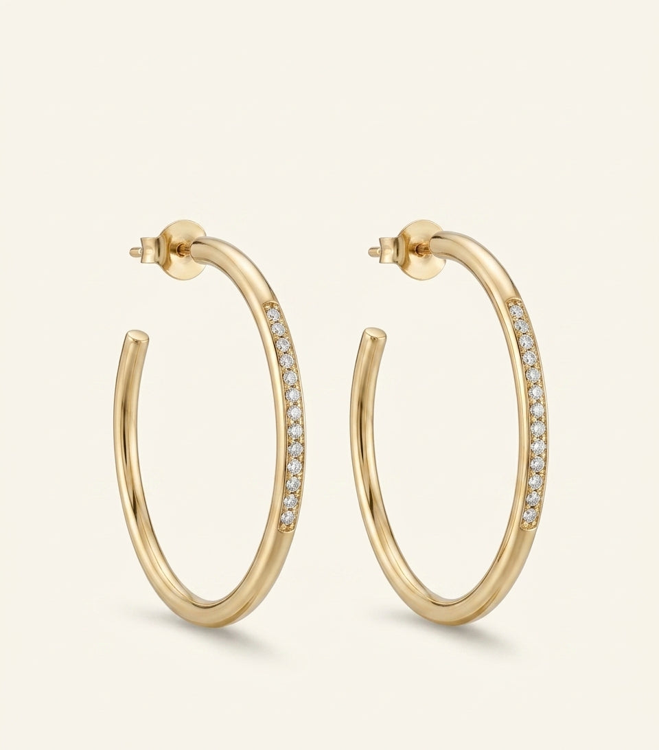 Cartier Juste un Clou 18k gold diamond hoop earrings (British brand)