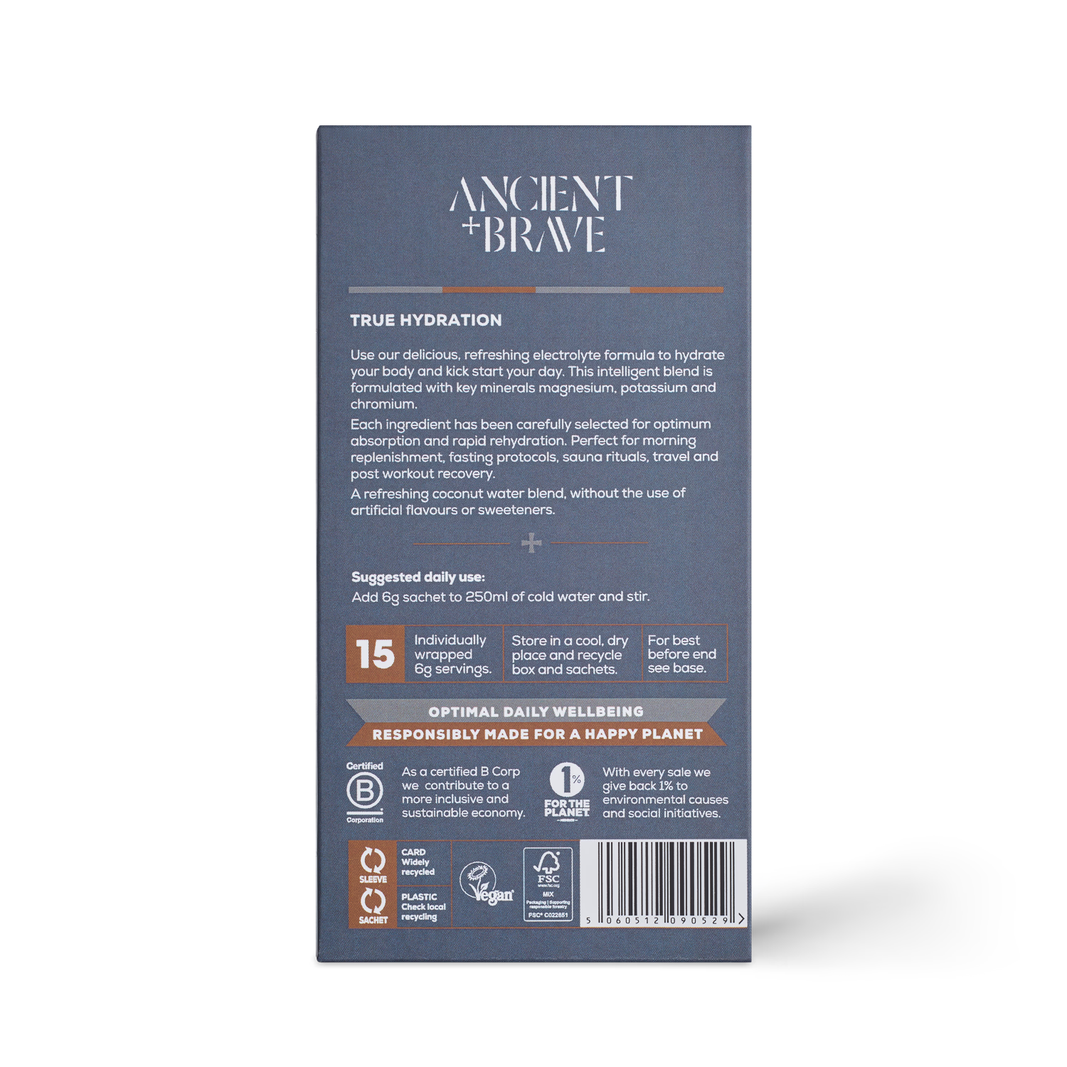 Ancient+Brave True Hydration electrolyte sachets 15 pack, UK version