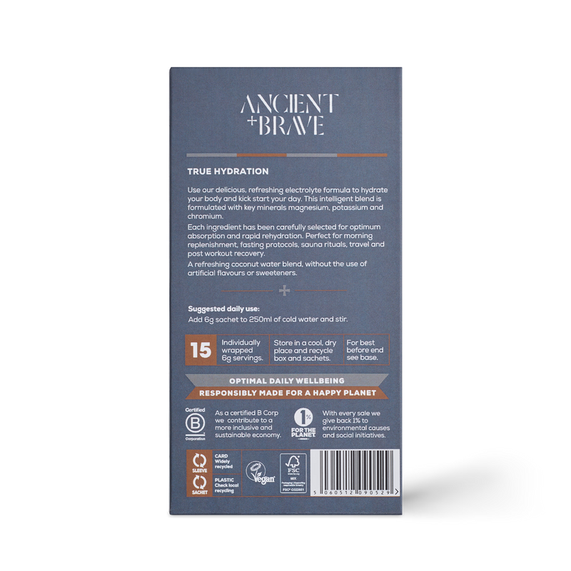 Ancient+Brave True Hydration electrolyte sachets 15 pack, UK version