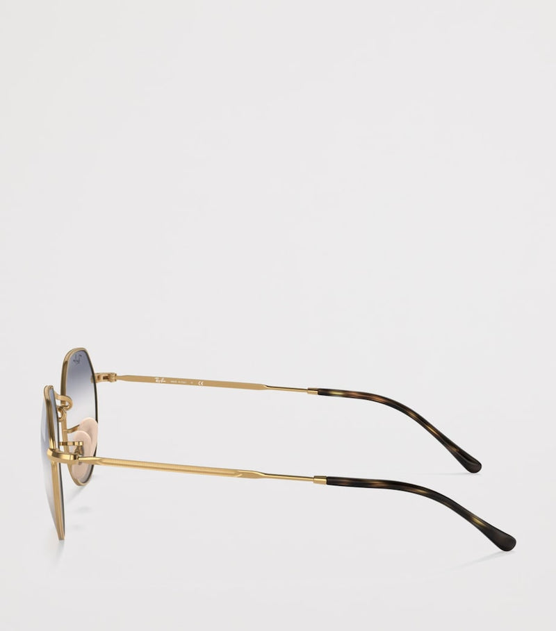Ray-Ban Jack runde Metallsonnenbrille, importiert aus dem Vereinigten Königreich