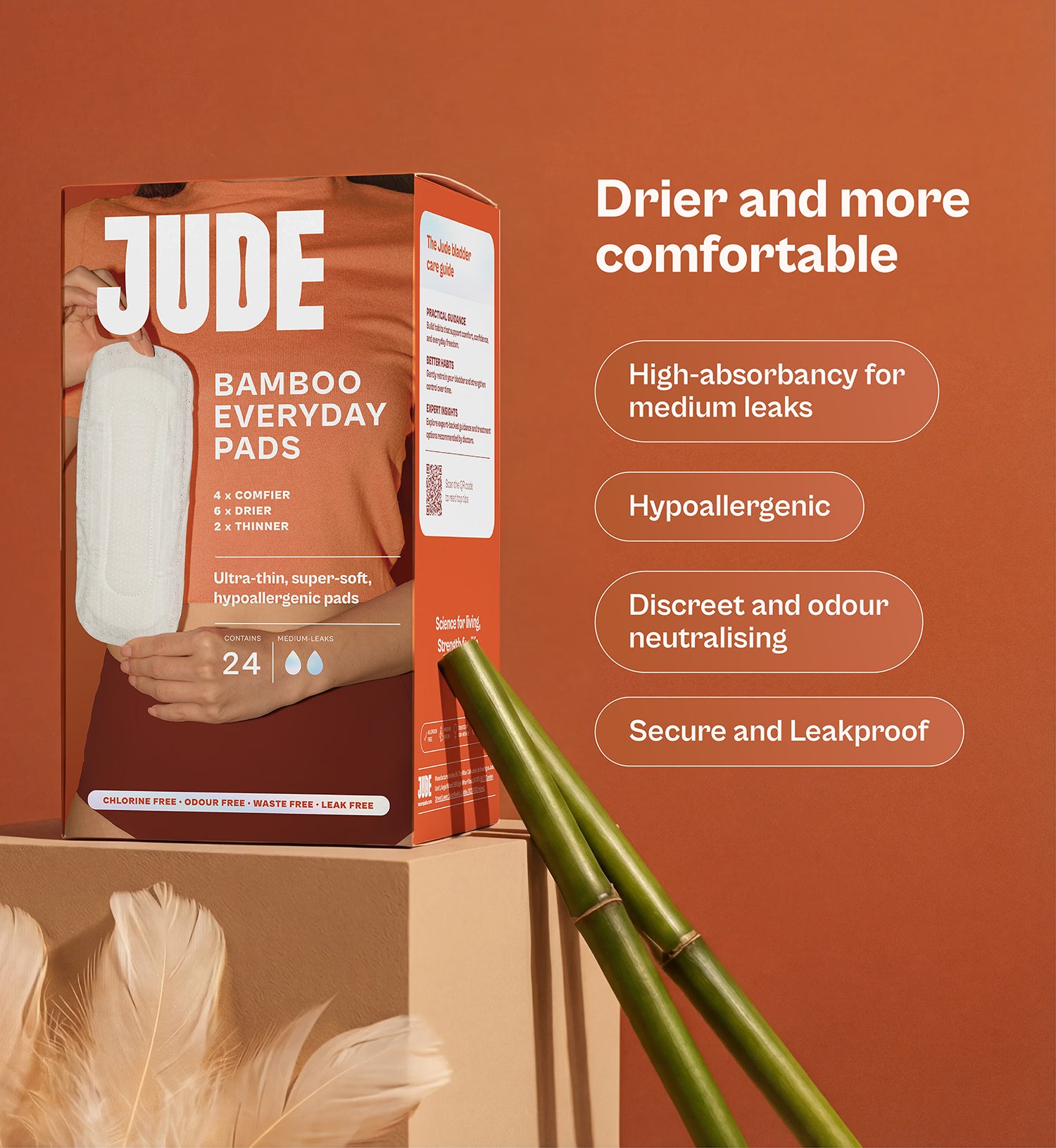 Jude Bamboo Everyday Pads 24 Pack
