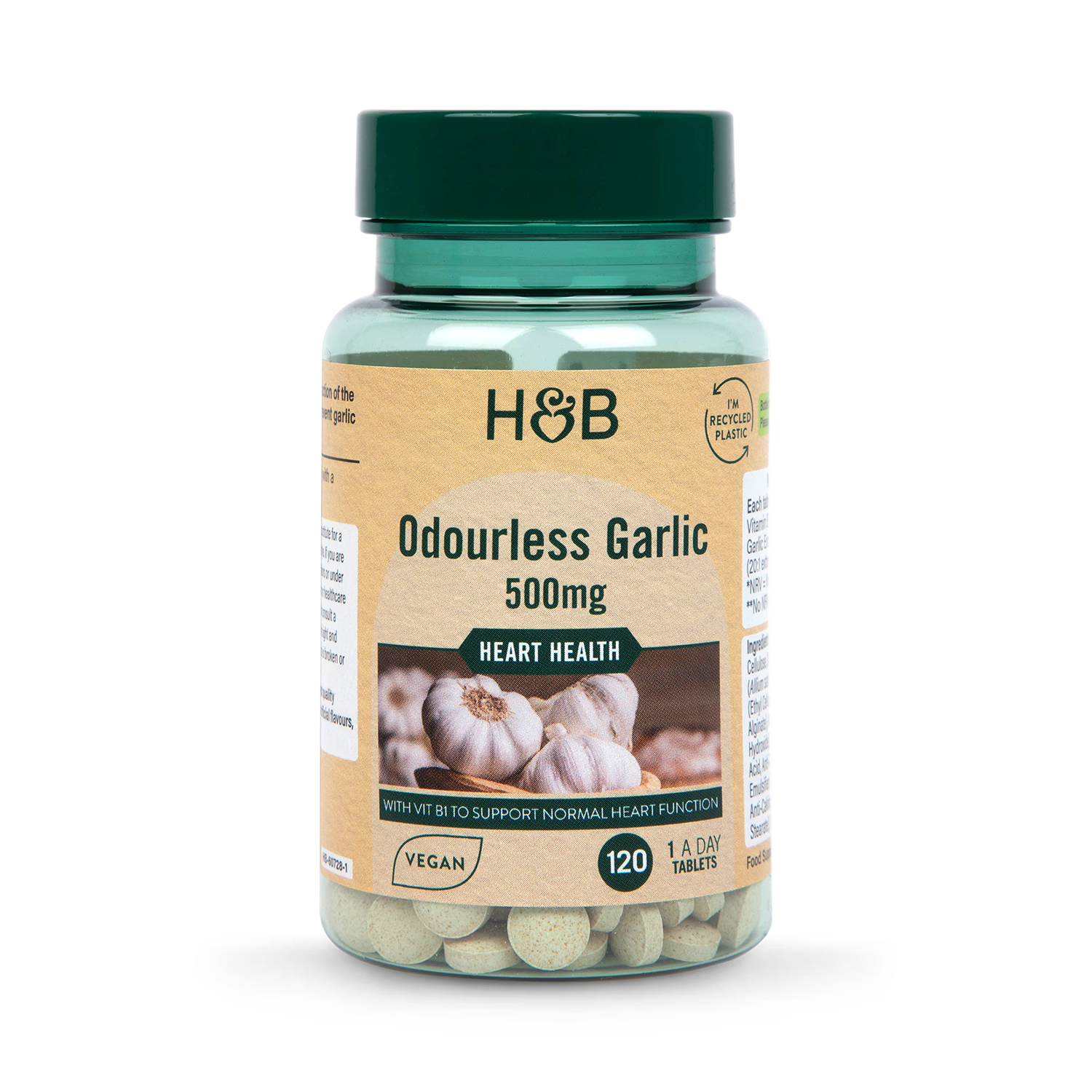 Holland Barrett Enteric Coated Odourless Garlic 500mg 120 Tablets
