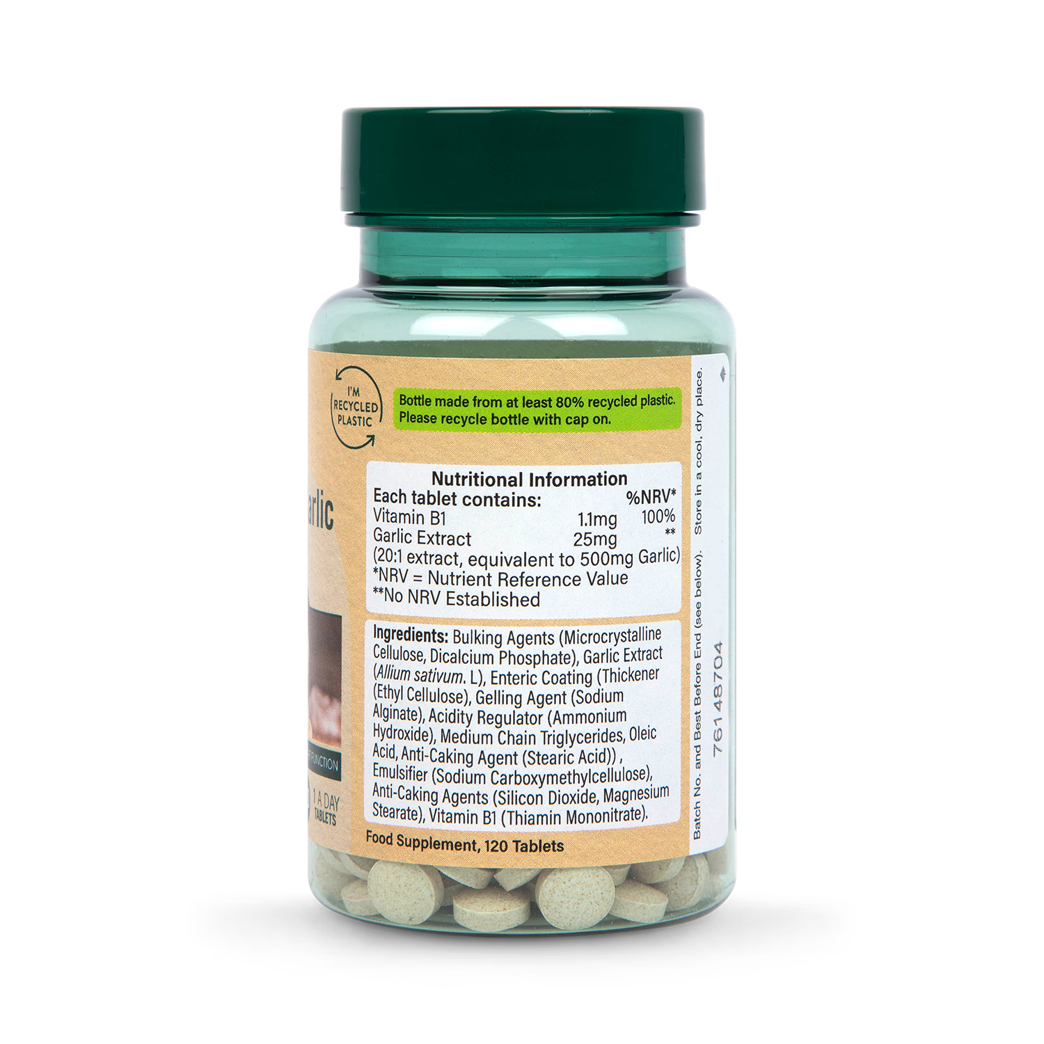 Holland Barrett Enteric Coated Odourless Garlic 500mg 120 Tablets