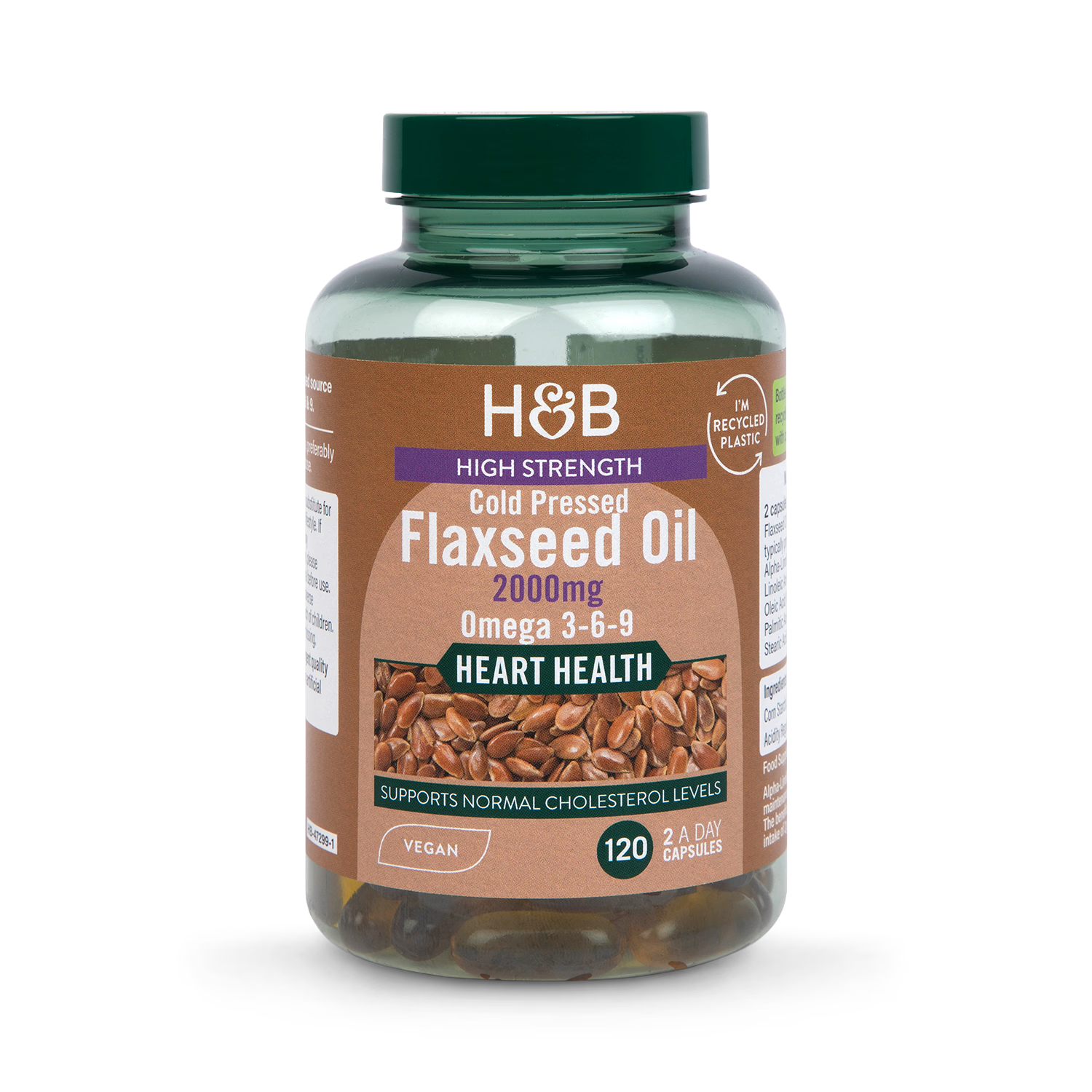 Holland Barrett Vegan High Strength Flaxseed Triple Omega 3-6-9 Oil 120 Capsules