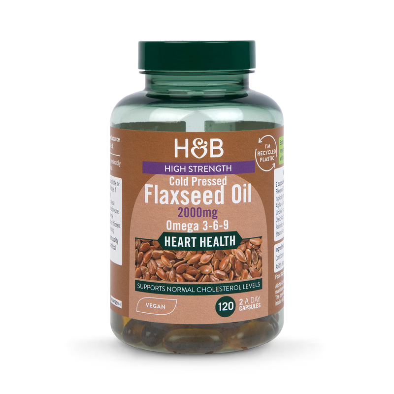 Holland Barrett Vegan High Strength Flaxseed Triple Omega 3-6-9 Oil 120 Capsules