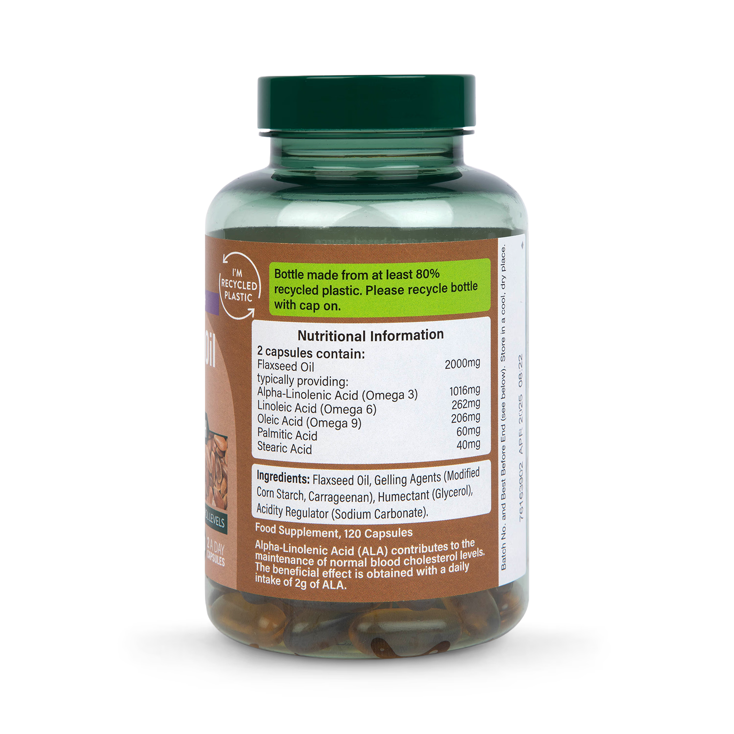 Holland Barrett Vegan High Strength Flaxseed Triple Omega 3-6-9 Oil 120 Capsules