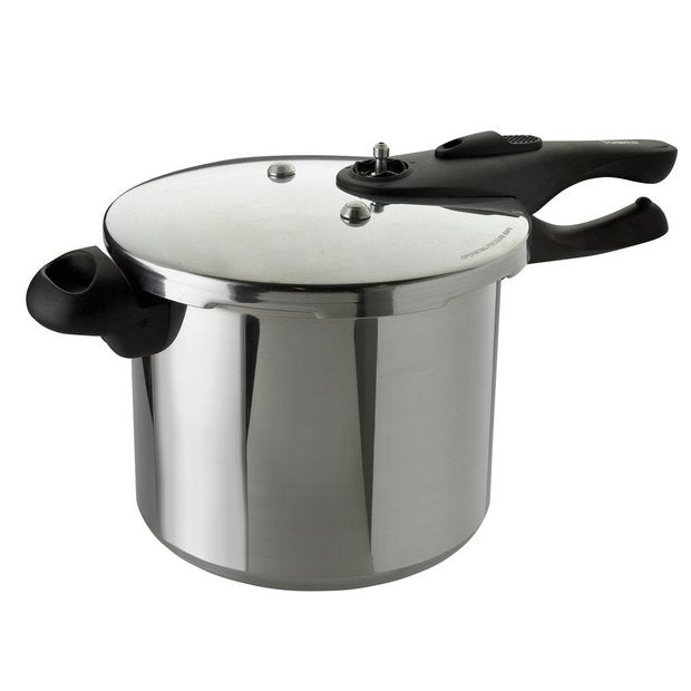 Tower 7 litre aluminium pressure cooker with steamer basket, imported from the UK