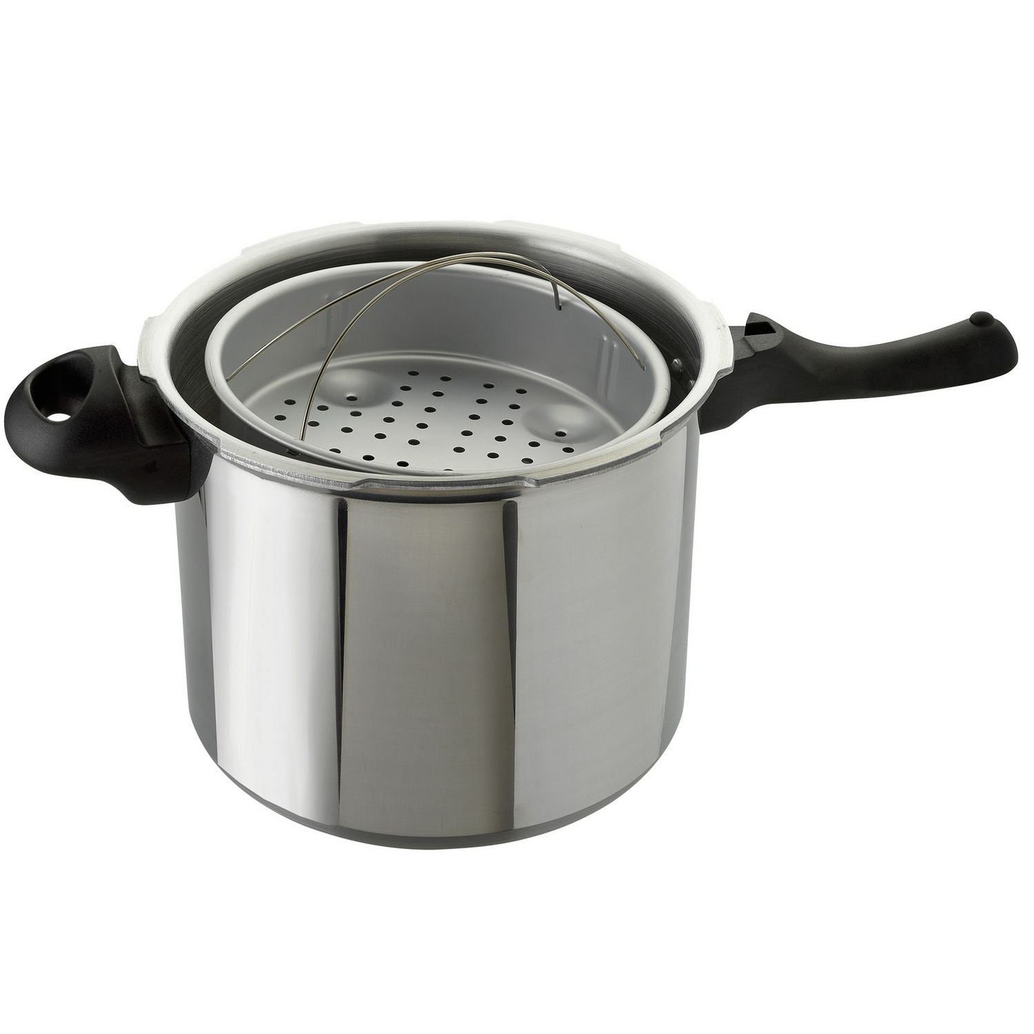 Tower 7 litre aluminium pressure cooker with steamer basket, imported from the UK