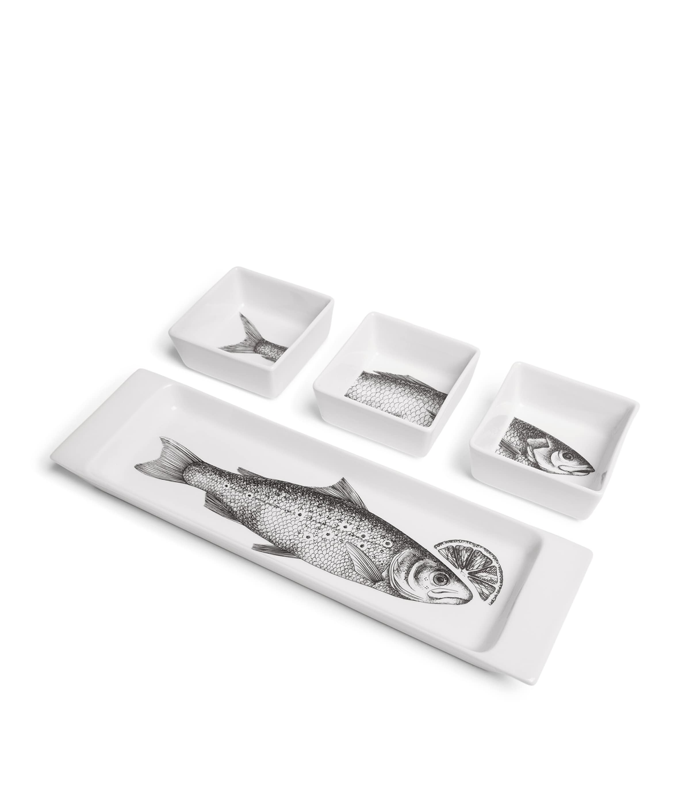 Fornasetti Porcelian Grande Pesci appetizer set - British product