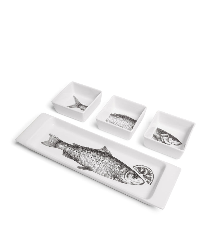 Fornasetti Porcelian Grande Pesci appetizer set - British product
