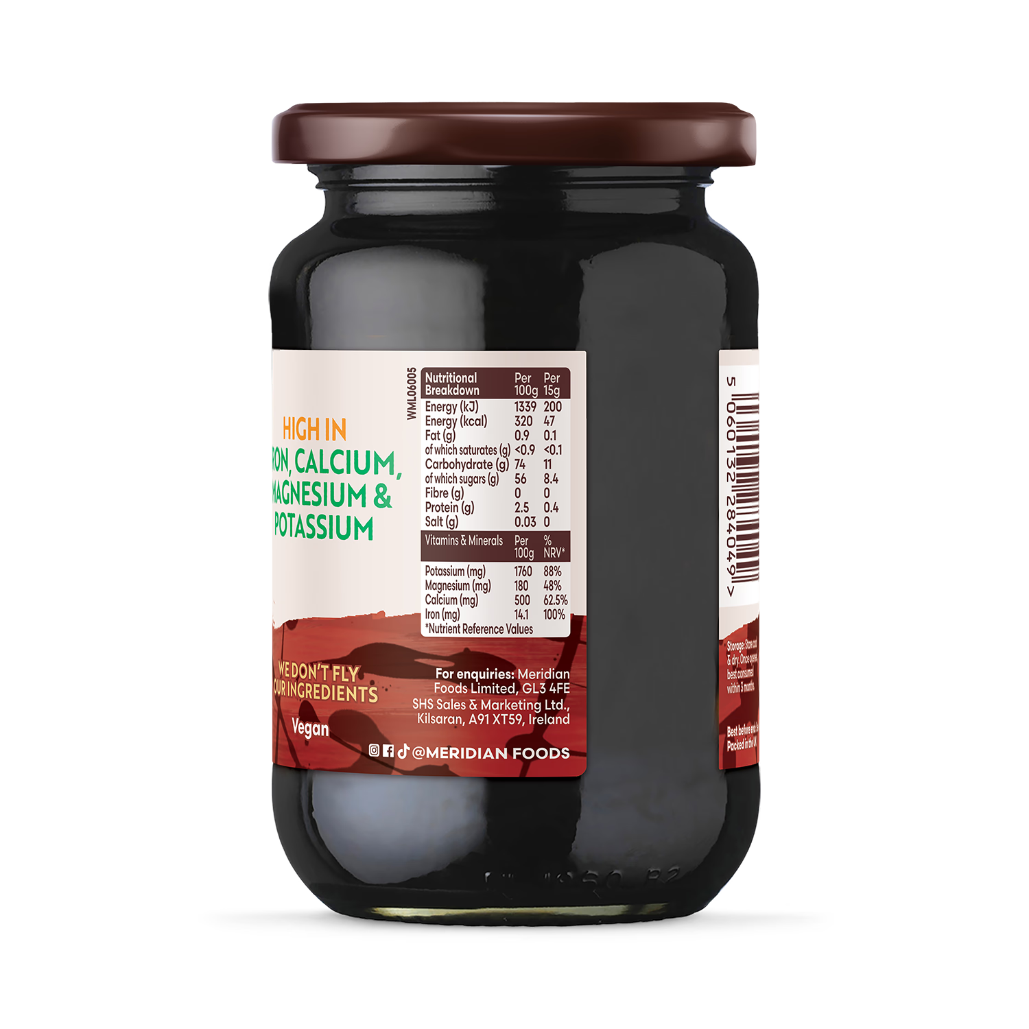 Meridian Organic Fairtrade Blackstrap Molasses 600g