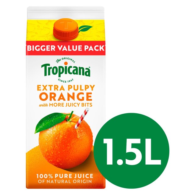 Tropicana Pure Orange Fruit Juice with Extra Juicy Bits   1.5L GOODS M&S   