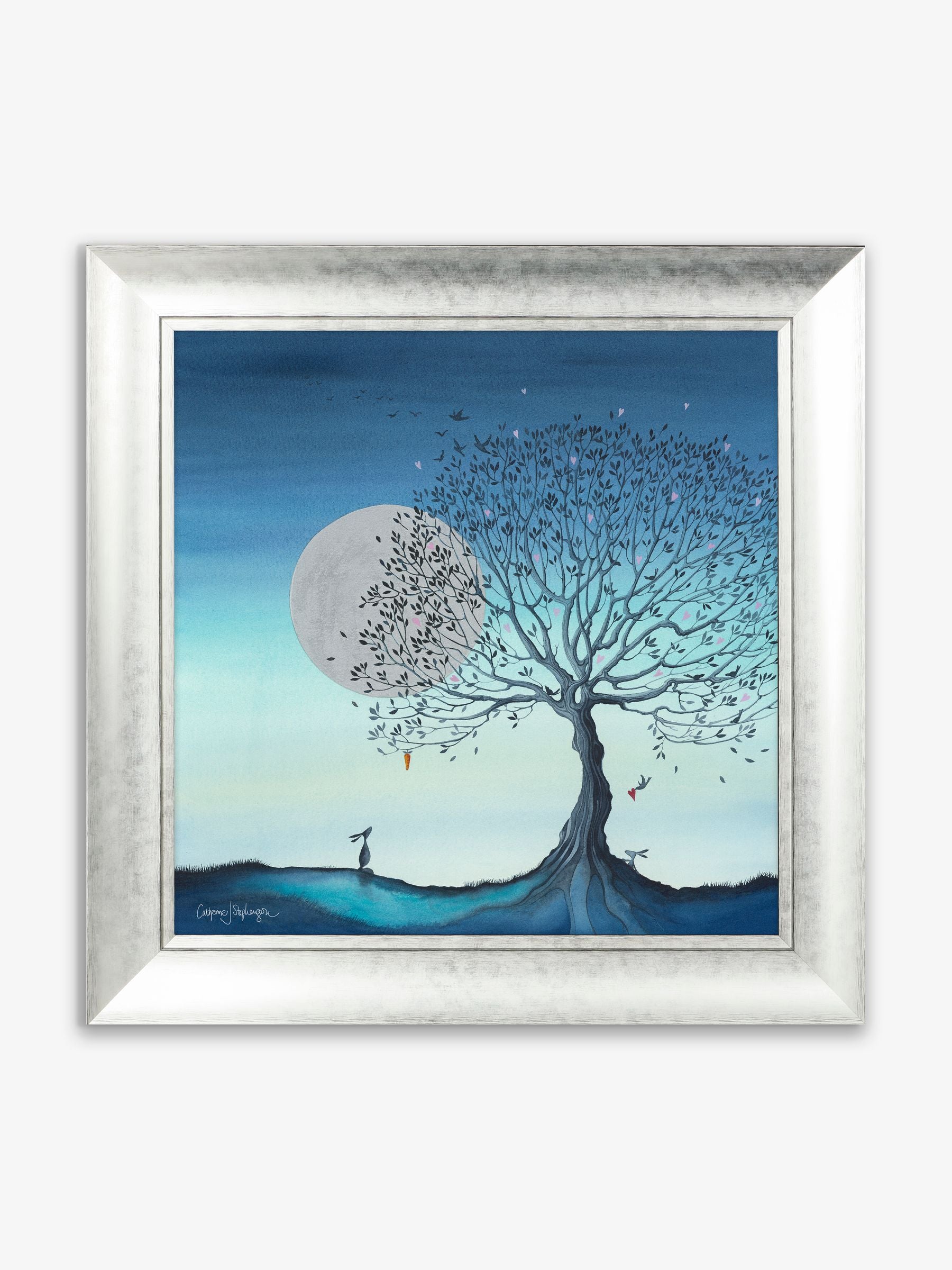 Artko Silver Hope Moon I framed art 62cm x 62cm - British product