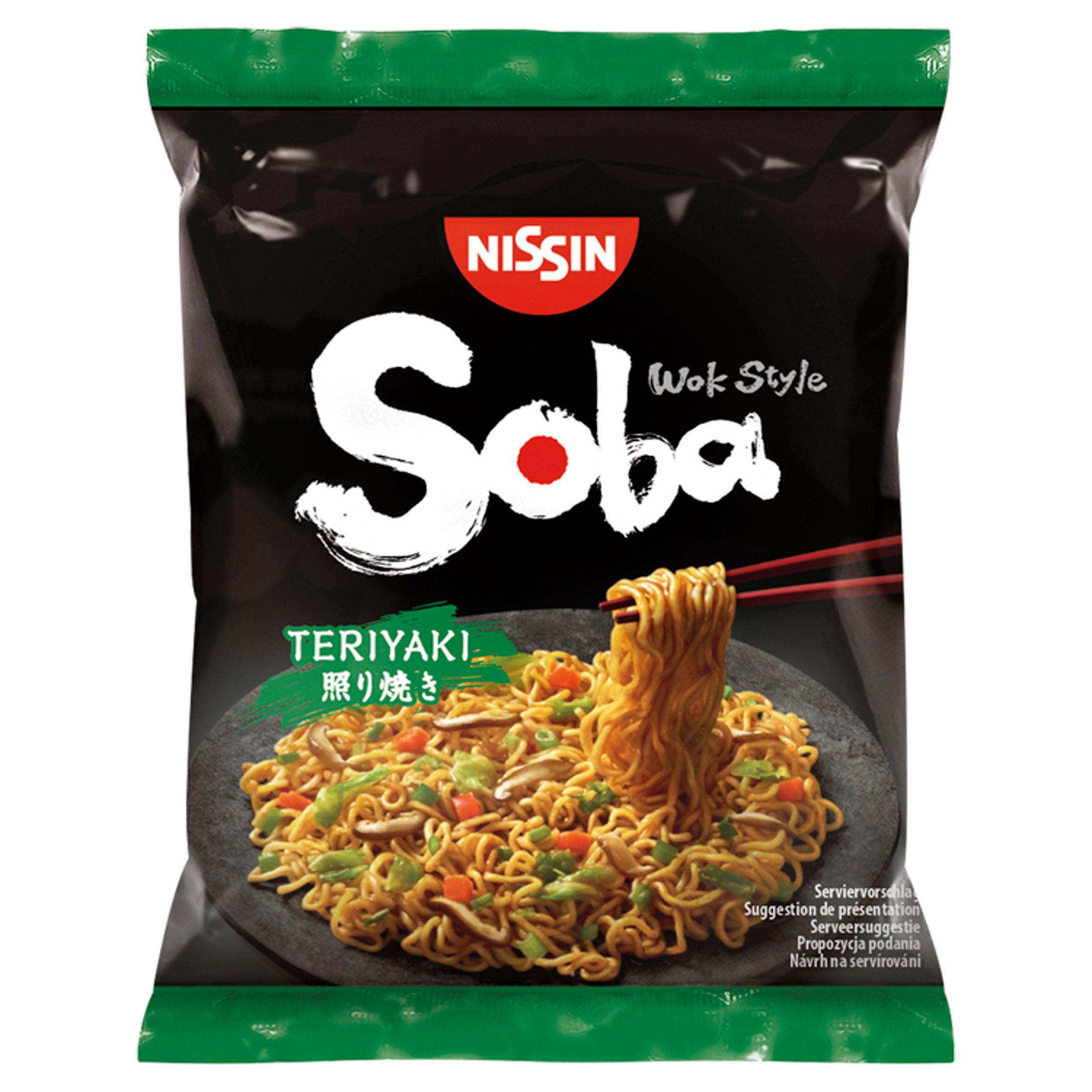 Nissin Soba Teriyaki Wok Style Stir Fry Noodles 110g Instant snack & meals Sainsburys   