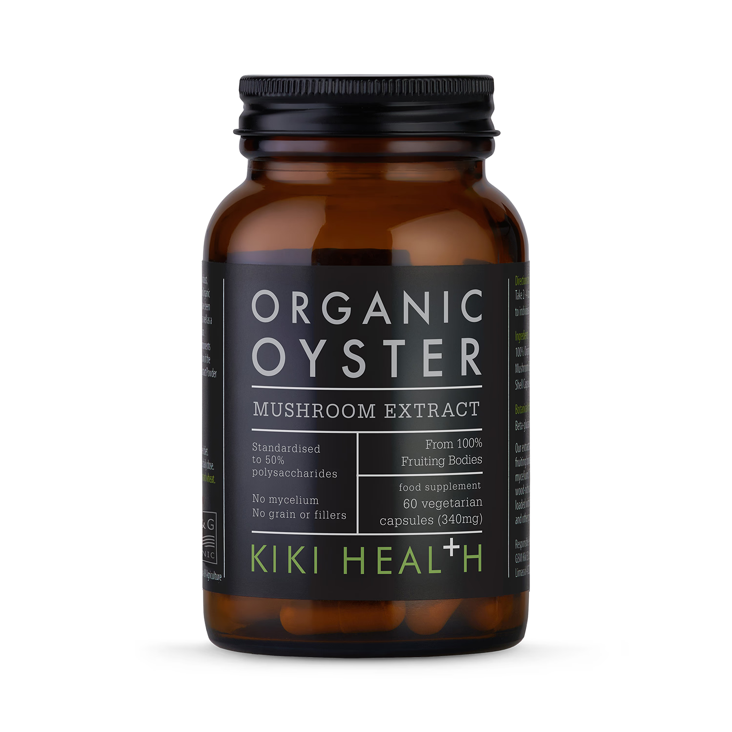 KIKI Health Organic Oyster Mushroom Extract 60 Vegicaps - British product