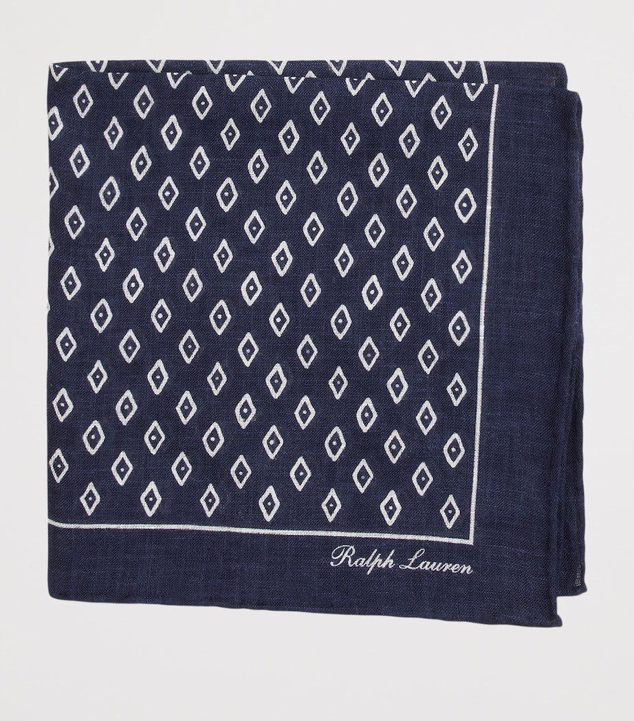 Ralph Lauren linen Art Deco neckerchief 40.5cm - British product