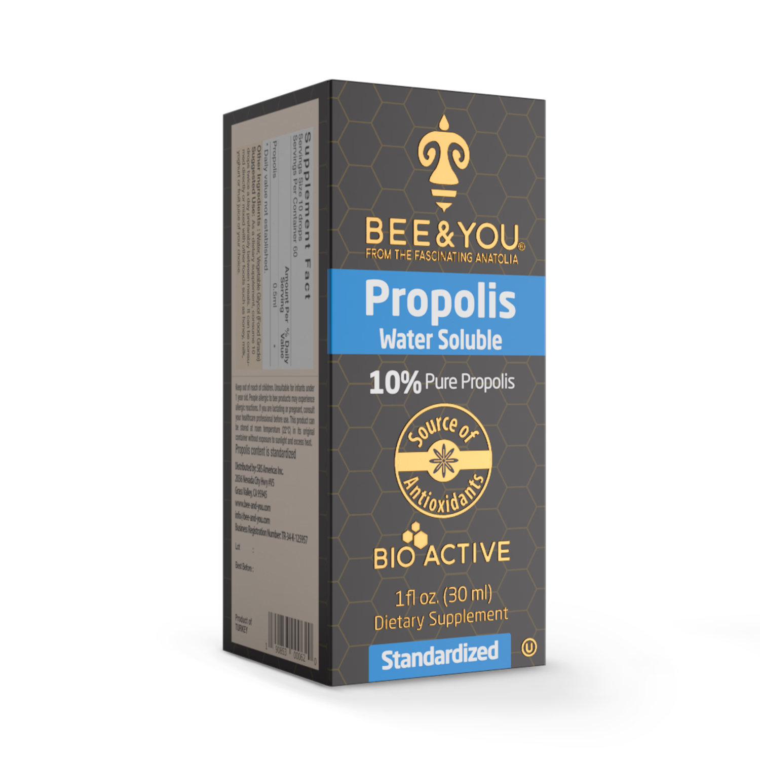 BEE&YOU propolis water soluble extract 30ml - British product