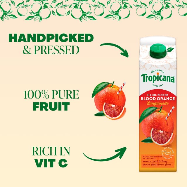 Tropicana Pure Sanguinello Blood Orange Fruit Juice   850ml GOODS M&S   