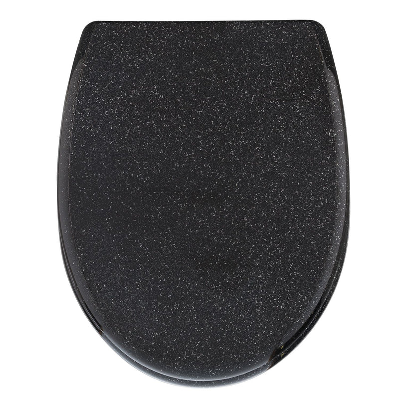 Argos Home black glitter slow close toilet seat - British product