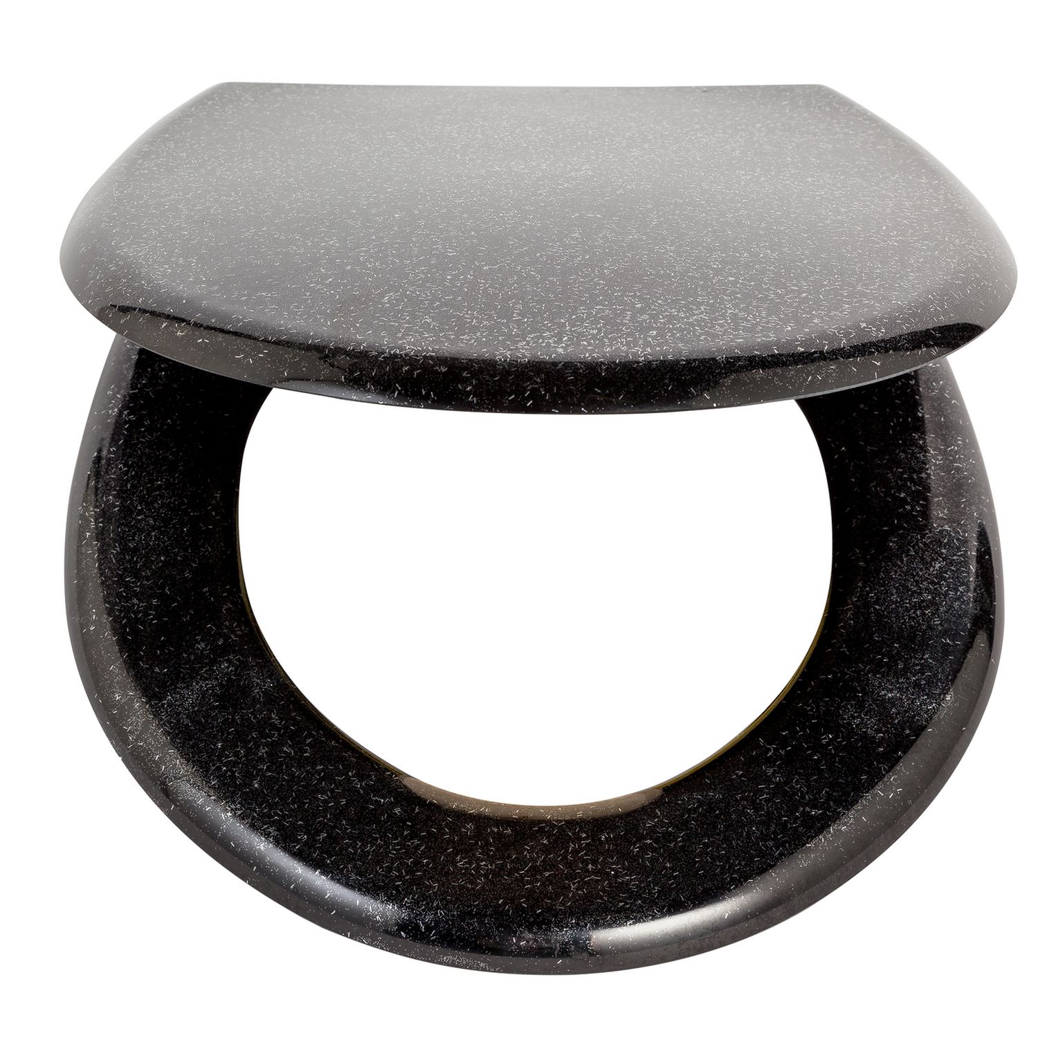Argos Home black glitter slow close toilet seat - British product