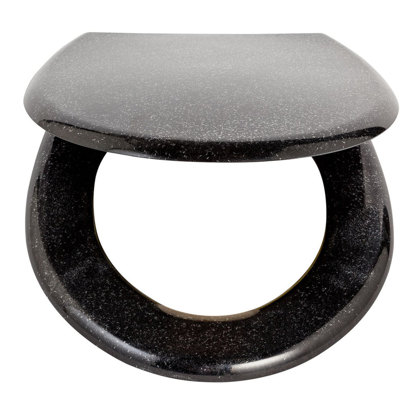 Argos Home black glitter slow close toilet seat - British product