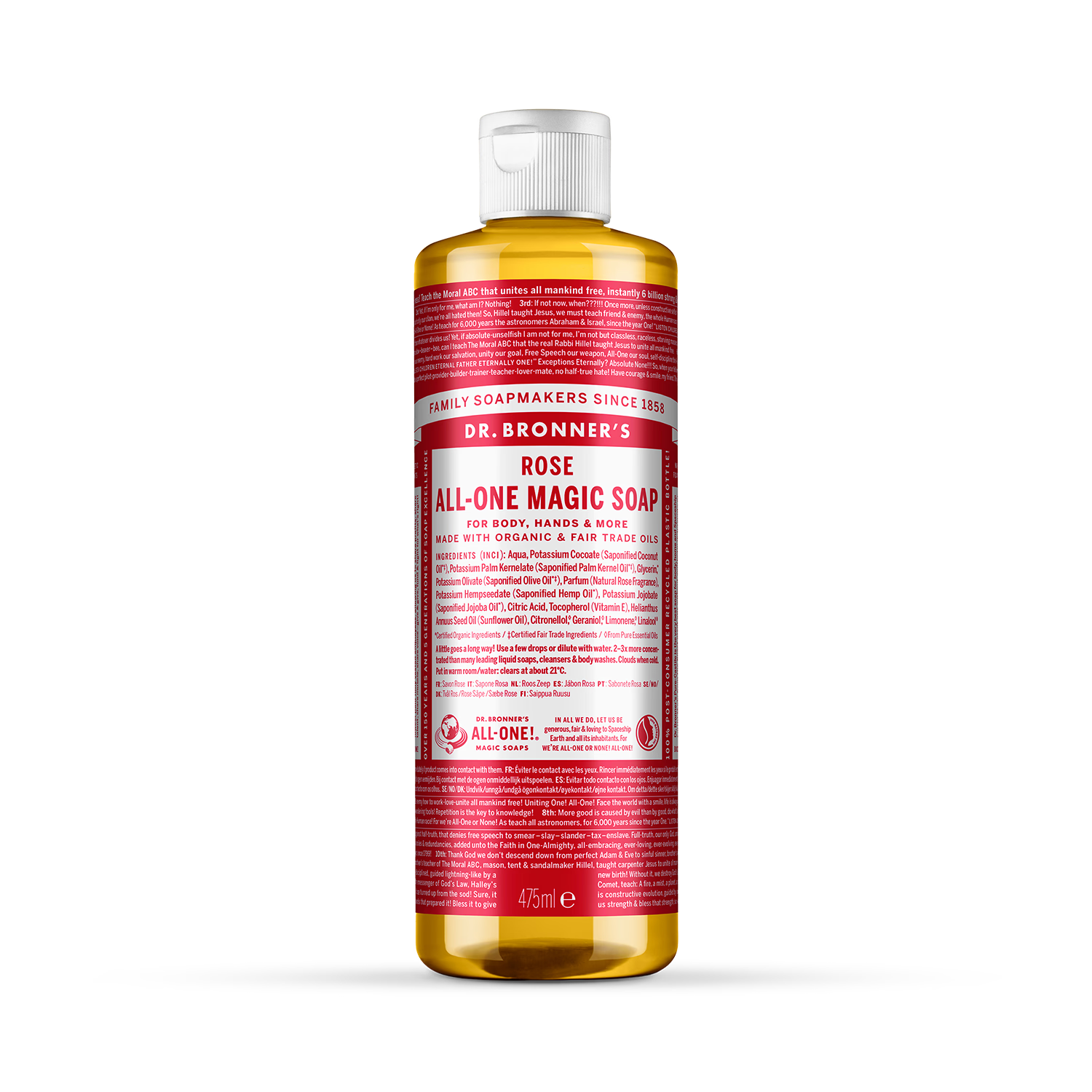 Organic Rose-Scented Concentrated Liquid Soap 475ml