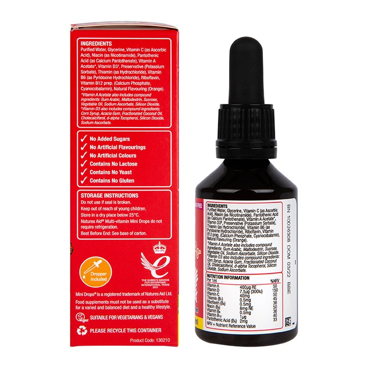 Nature's Aid Multi Vitamin Drops Orange 50ml Kid's & Teen's Multivitamins Holland&Barrett   