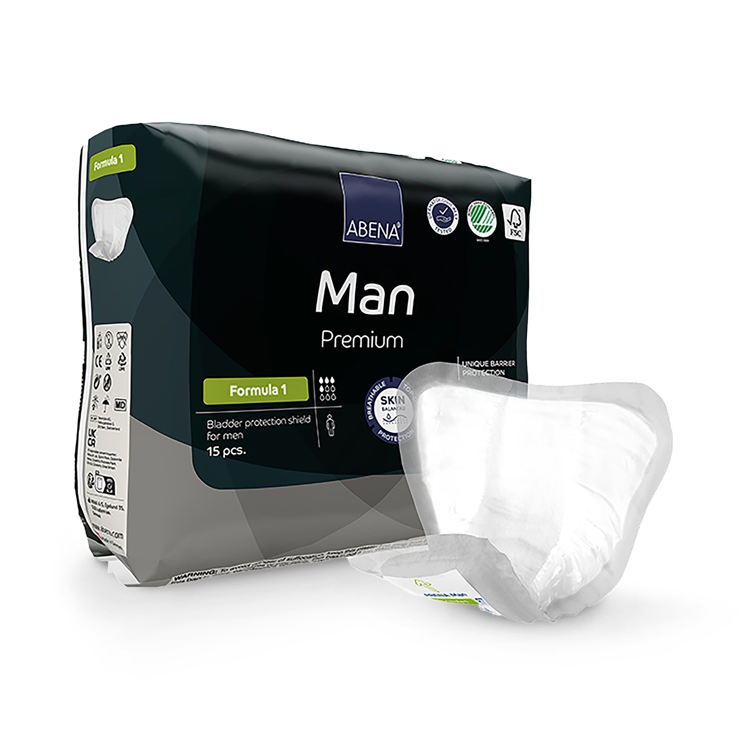 Abena Man Formula 1 Premium 450ml Absorbency 15 Incontinence Pads