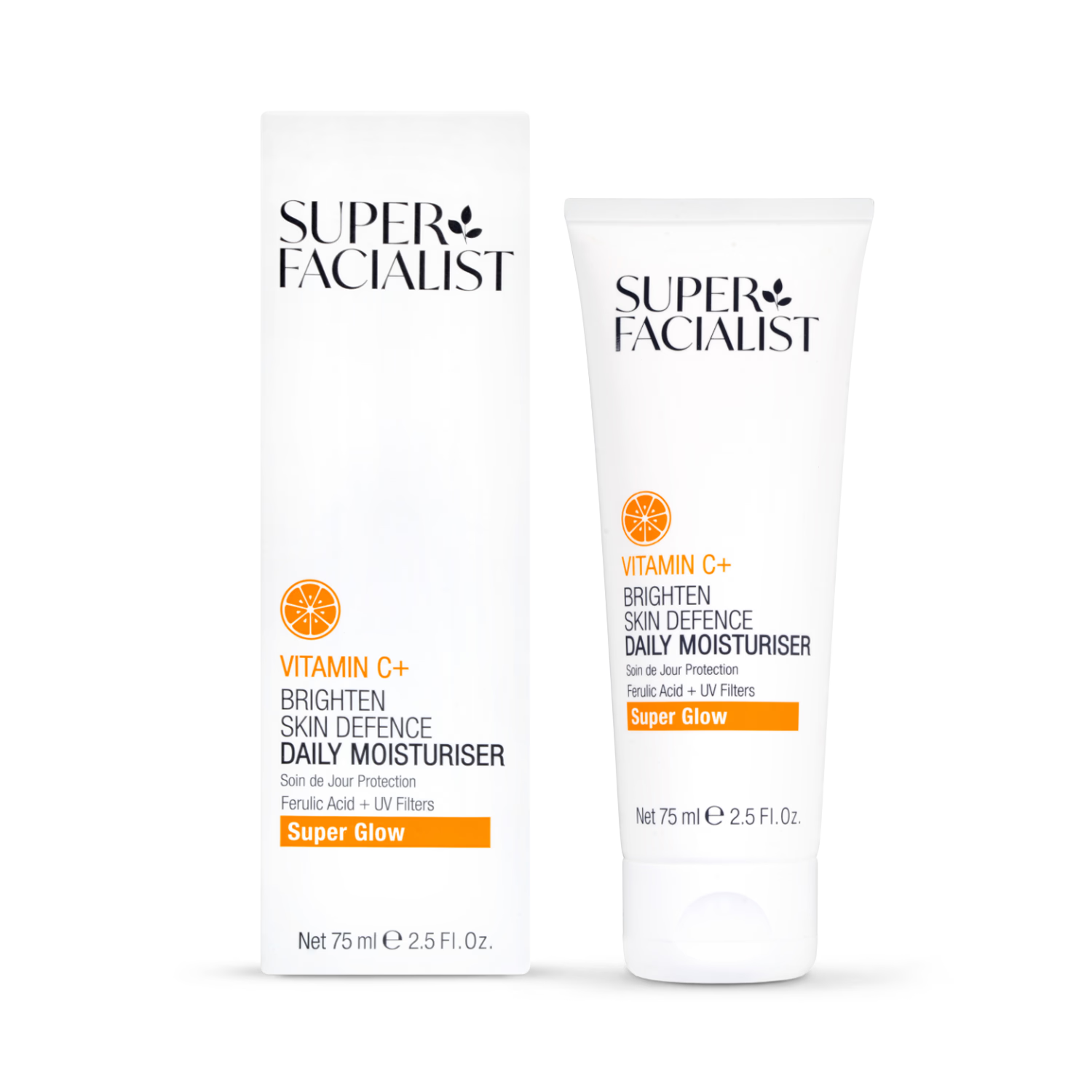 Vitamin C Brightening Daily Face Moisturiser with Hyaluronic Acid 75ml