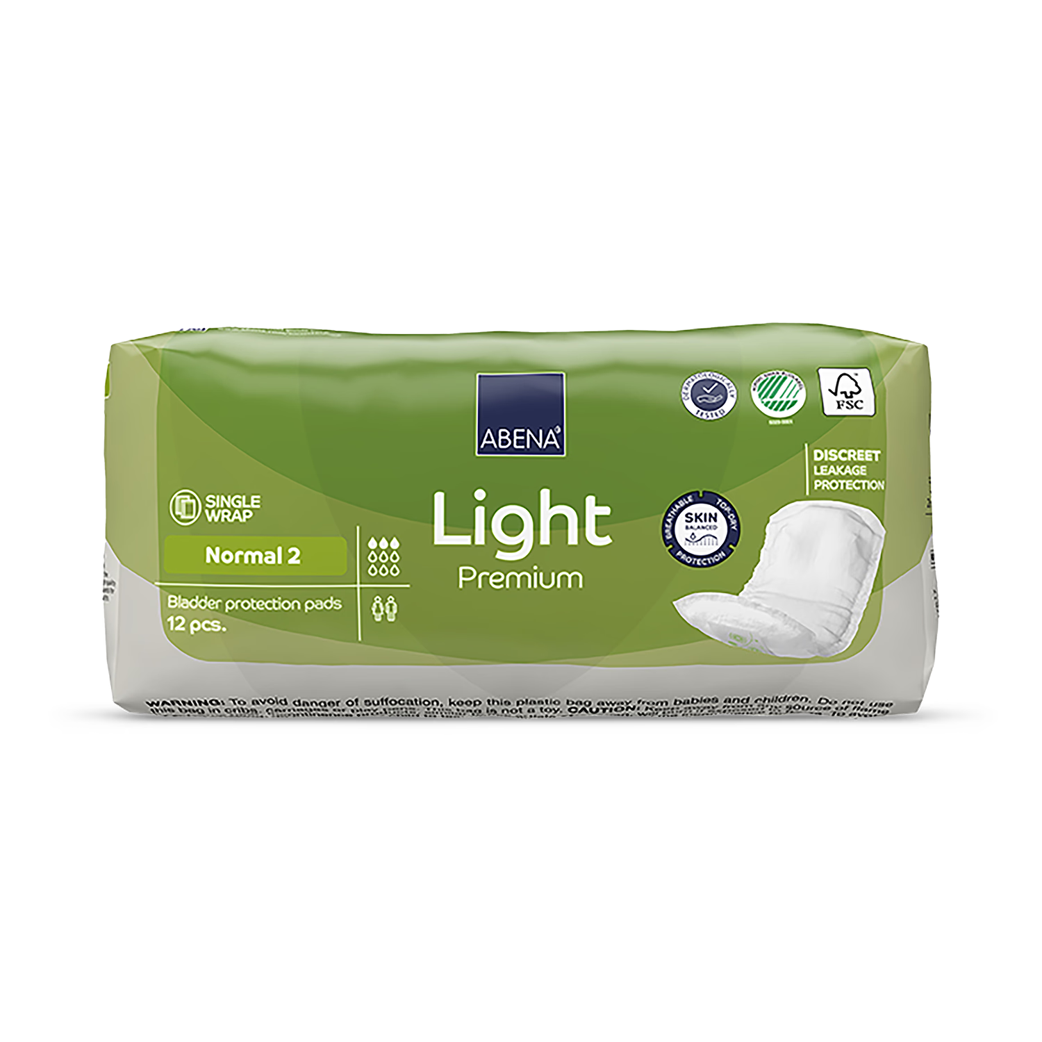 Abena Light Normal 2 350ml Absorbency 12 Incontinence Pads