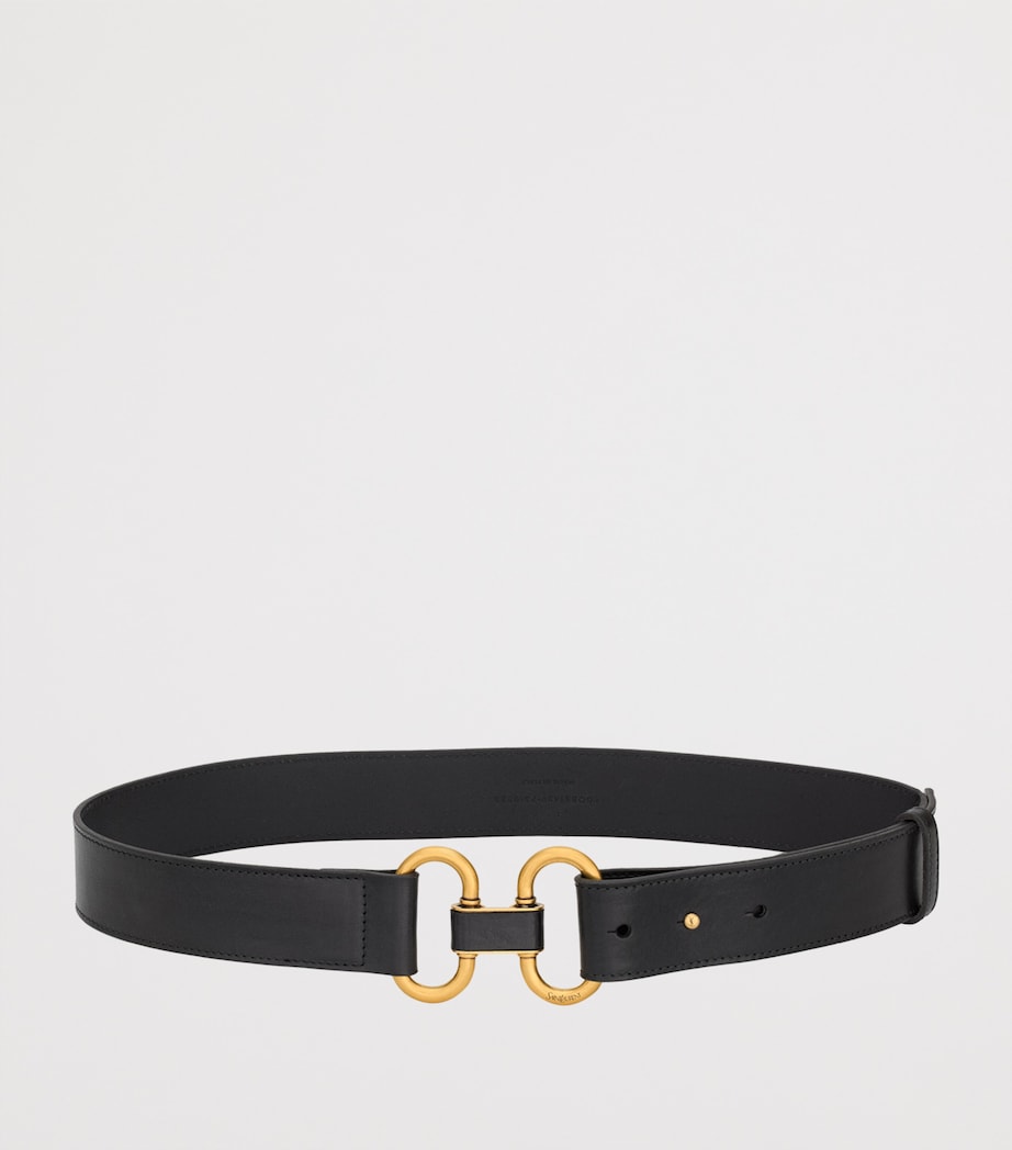 Saint Laurent double ring leather belt, UK version