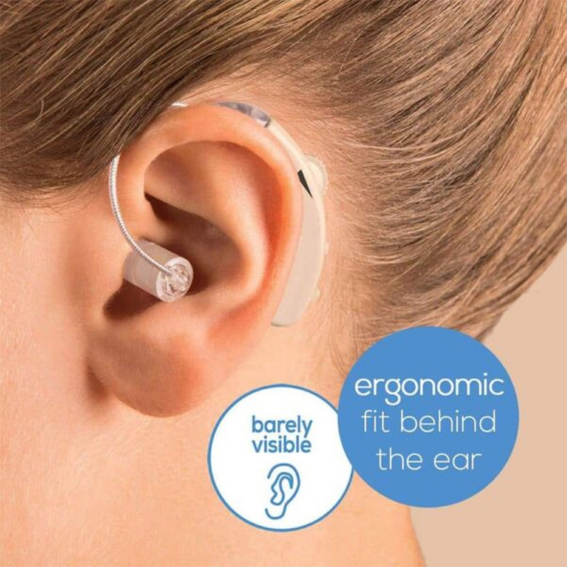 Beurer hearing amplifier HA50 white device behind ear (British brand)