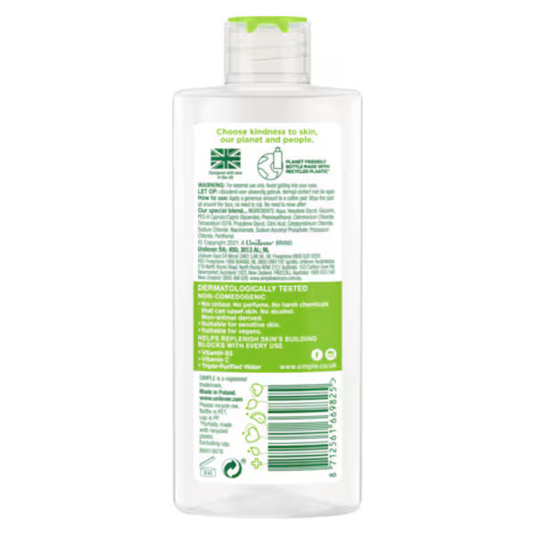 Simple Kind to Skin Micellar Cleansing Water 200ml (British brand)