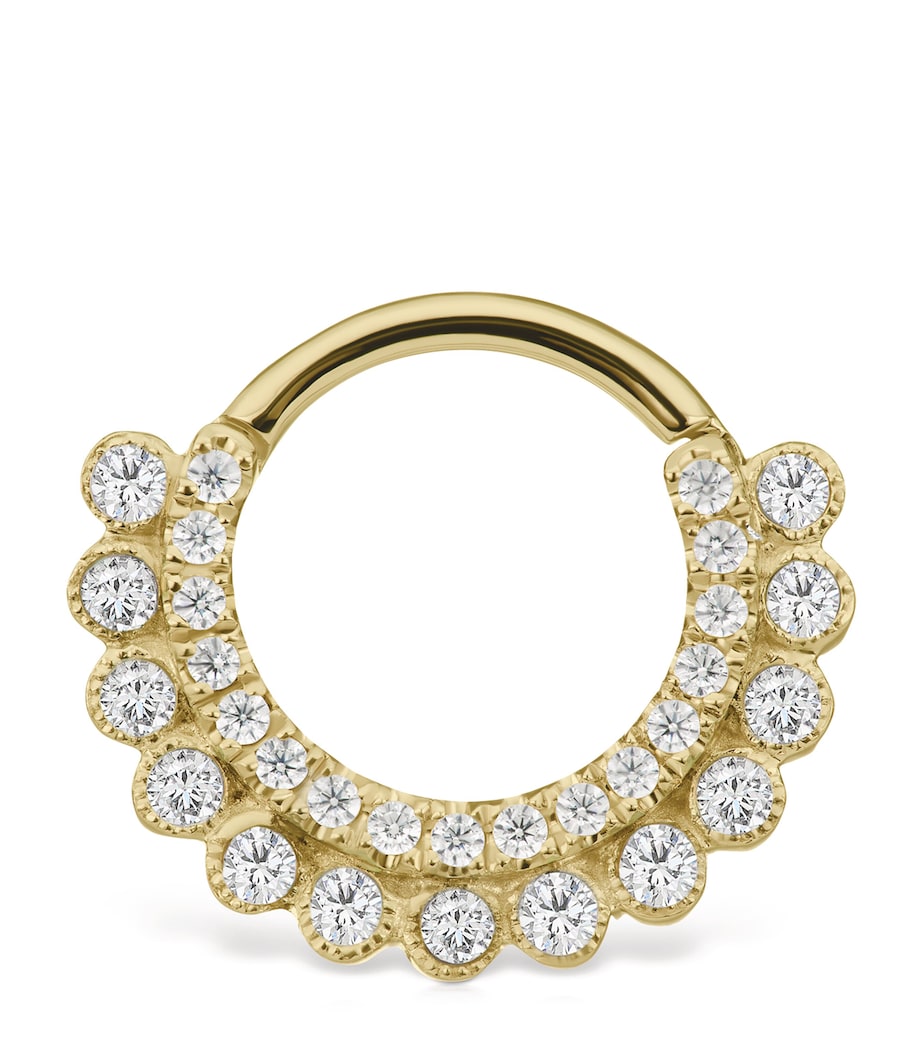Maria Tash Gold Invisible Diamond Apsara Hoop Earring (8mm)