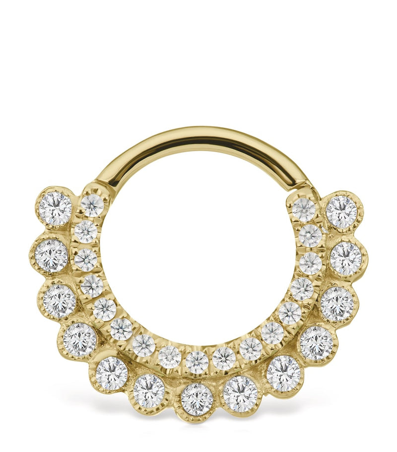 Maria Tash Gold Invisible Diamond Apsara Hoop Earring (8mm)