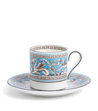 Wedgwood Florentine Turquoise coffee cup and saucer (British brand)