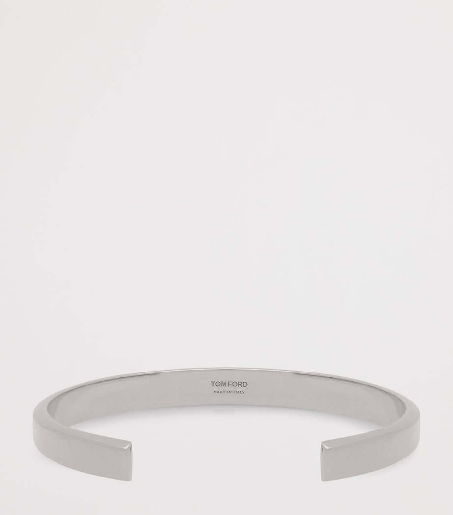 Tom Ford engraved logo bangle in sterling silver, UK version